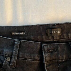 Talbots Barely Bootcut Jeans, Black, Size 12